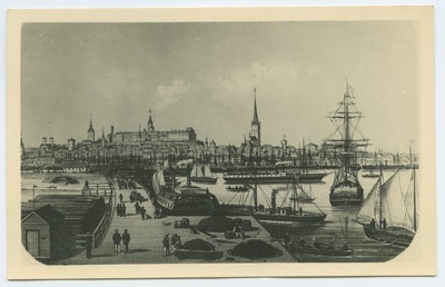 L.H.Petersen, "Der Hafen von Reval", behind the city beauty.  duplicate photo