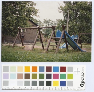 Kopli lines. Knives and sliding paths on the children's playground.  duplicate photo