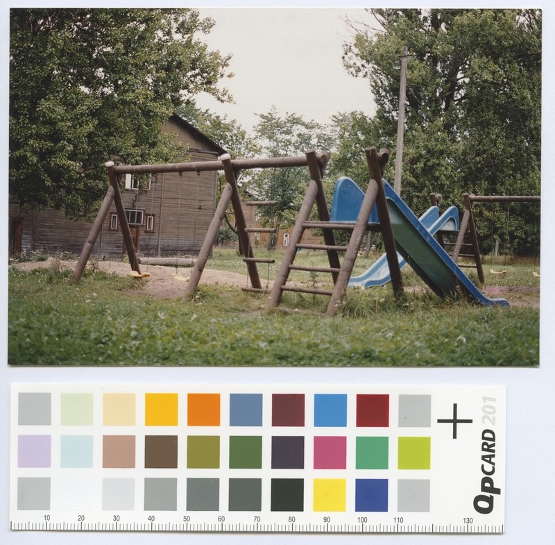 Kopli lines. Knives and sliding paths on the children's playground.