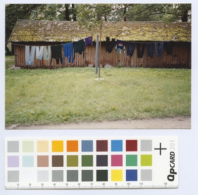 Kopli Street. Dry washing on wooden cords and ropes.  duplicate photo