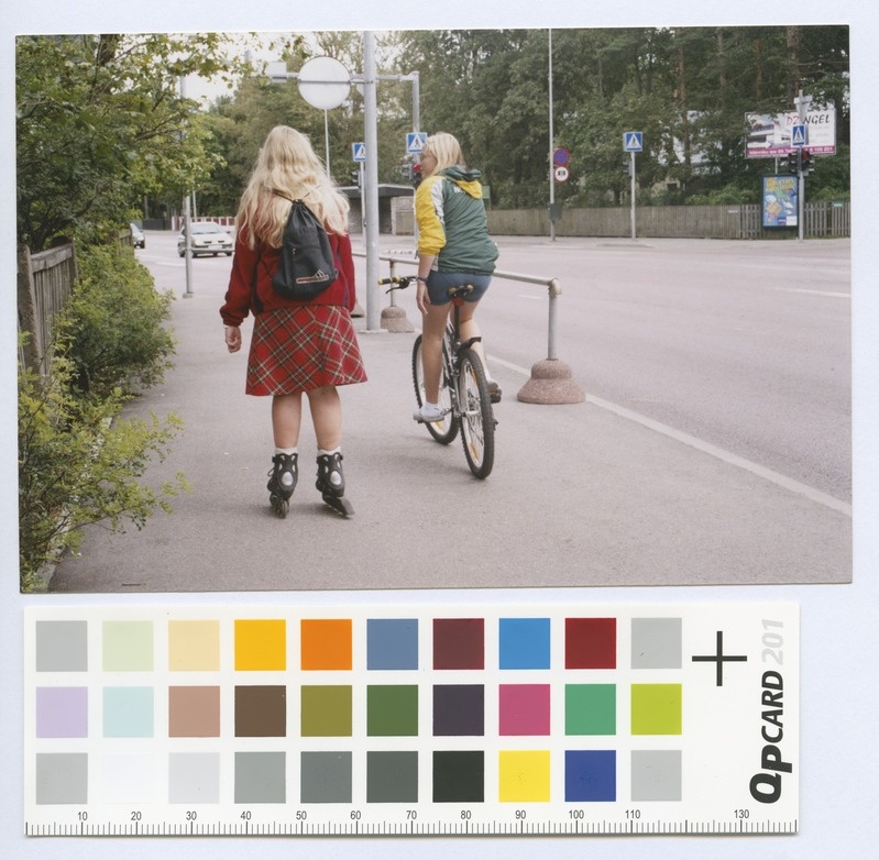 Roller and bicycle on the Vabaduse puiestee above Valdeku Street.