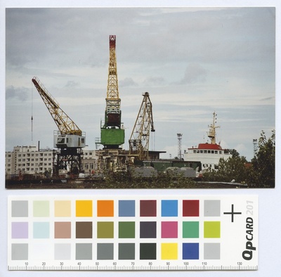 Cranes in the port of Paljassaare.  duplicate photo