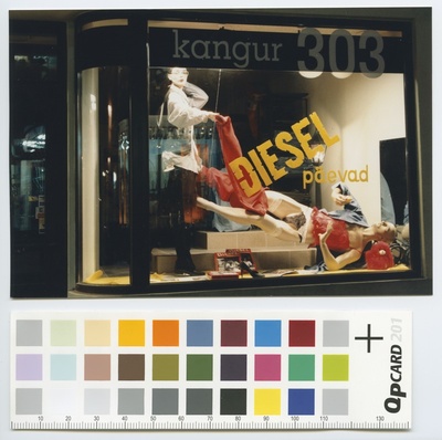 Tallinn. Shop "Kangur 303" Viru tn 6. View window with clothes  duplicate photo