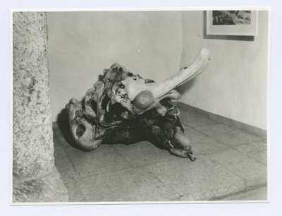 M. Rantso and t. Sepp (Schmidt). Exhibition in Raevanglas "Pilds drawings, wooden images"  duplicate photo