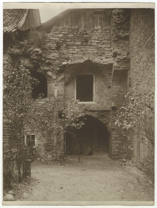 Tallinn, the crucifixion of the Dominican monastery court with ruins.