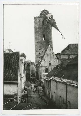 Tallinn. Niguliste church after the fire  duplicate photo