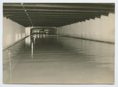 Swimming pool of the water treatment plant in Ülemiste filter water supplies buildings.  duplicate photo