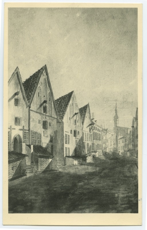 J.Han, Viru Street ca. 1820, view towards Raekoja.