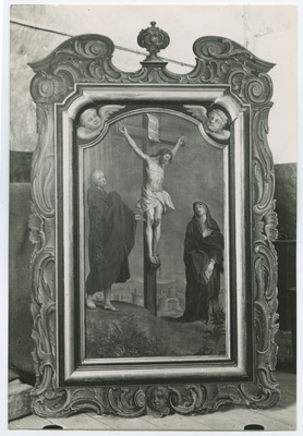 Crucifix, oil painting, Swedish Mihkli Church.  duplicate photo