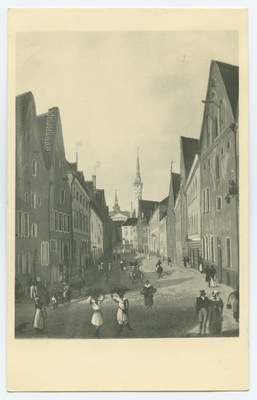 J.Han, Viru Street ca. 1831, view towards Raekoja.  duplicate photo