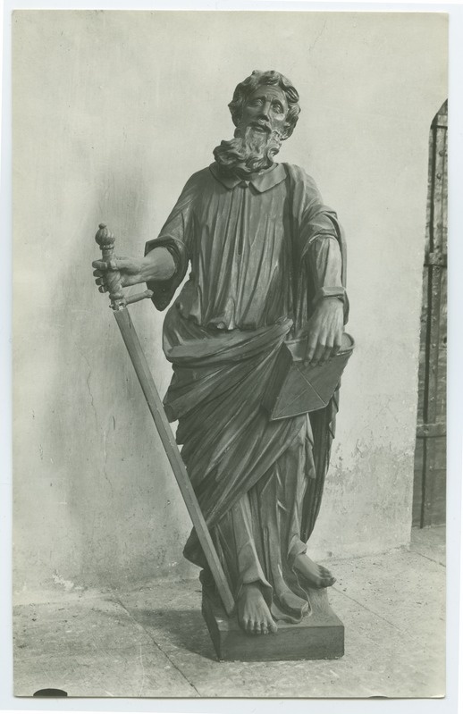 Apostle Paulus, wooden sculpture in Tallinn Toom Church.