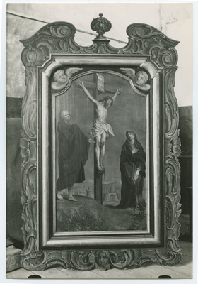 Crucifix, oil painting, Swedish Mihkli Church.  duplicate photo