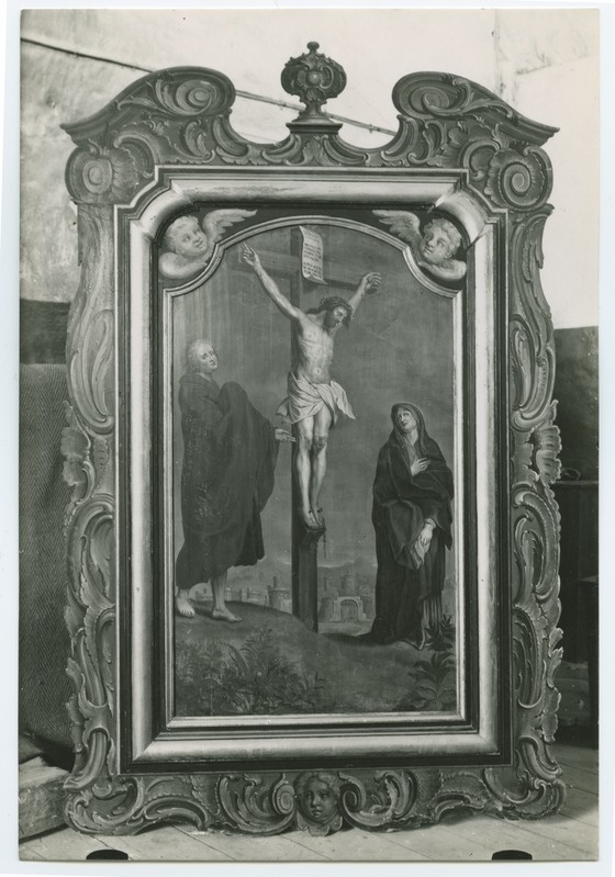 Crucifix, oil painting, Swedish Mihkli Church.