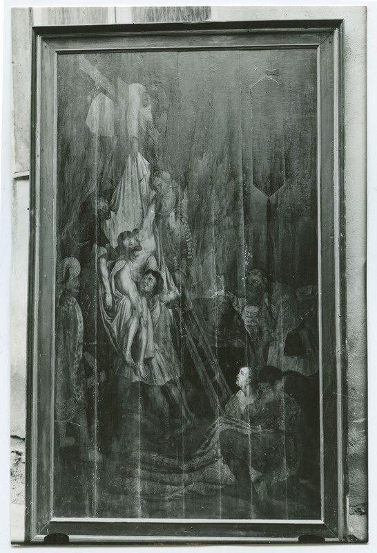 The removal of Christ from the cross, Bartholomäus from the middle of Rotter's Keonaph, oil painting on the tree, copy of Rembrandt's painting, 1642 yr, in the Holy Spirit Church.