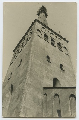 The tower of the Oleviste Church in orders.  duplicate photo