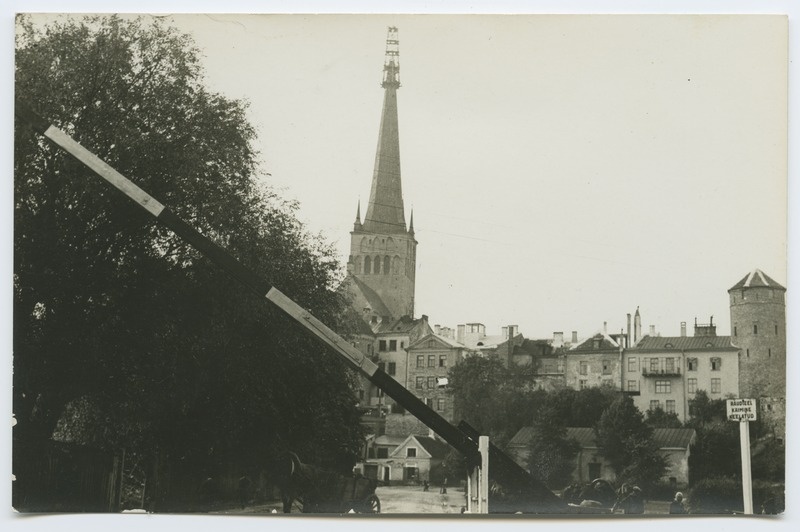 The tower of the Oleviste Church in orders.