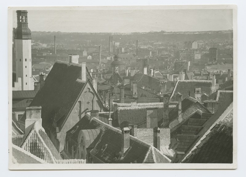View of the under-city roofs from Toompea, on the left tower of the Holy Spirit Church.