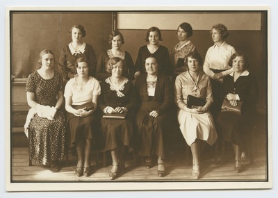 Group picture of teachers in Tallinn's 12th primary school.  duplicate photo