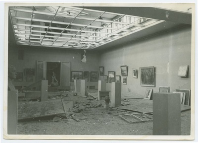 Tallinn, Art Building Exhibition Hall, dismantled in military activities.  duplicate photo