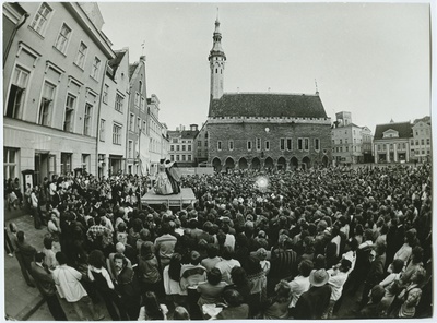 Theatre performance at Raekoja square.  duplicate photo