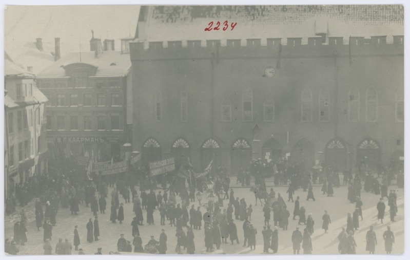 Demonstrators with slogans