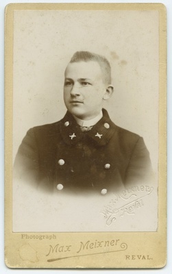 Young man's portrait in the mantle  duplicate photo