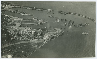 Tallinn, view of the merchant port from a bird flight.  duplicate photo