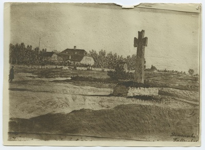 C.Buddeus, "Pernausche Strasse", Blasius Hochgreve memorial stone near Pärnu highway.  duplicate photo