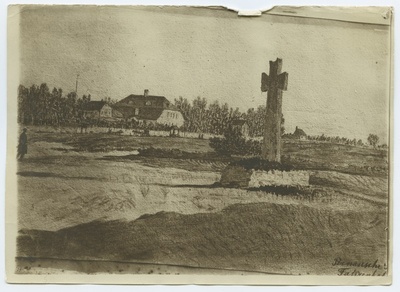 C.Buddeus, "Pernausche Strasse", Blasius Hochgreve memorial stone near Pärnu highway.  duplicate photo