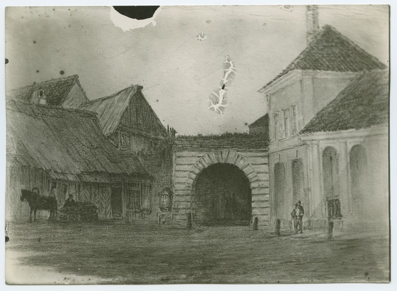 C.Buddeus, "The Lehmpforte as it was", Viru Gate, view from outside.