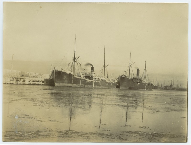 Tallinn, port in winter, a/l near Antwerpen.