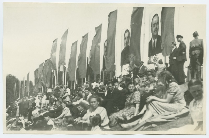 The 1950s song festival in Tallinn, a view of the back of the song square from the side.