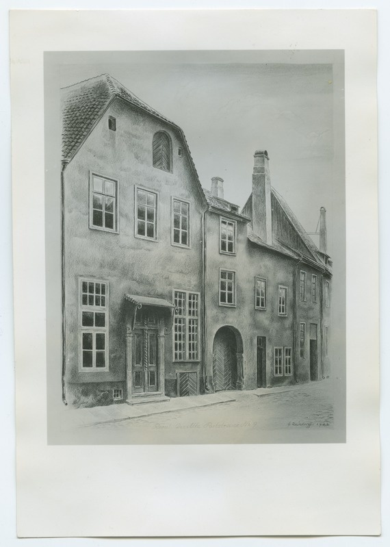 G.Reindorff, "Reval, Die old Poststrasse No. 9" 1942, Old Post Street 9 façades.