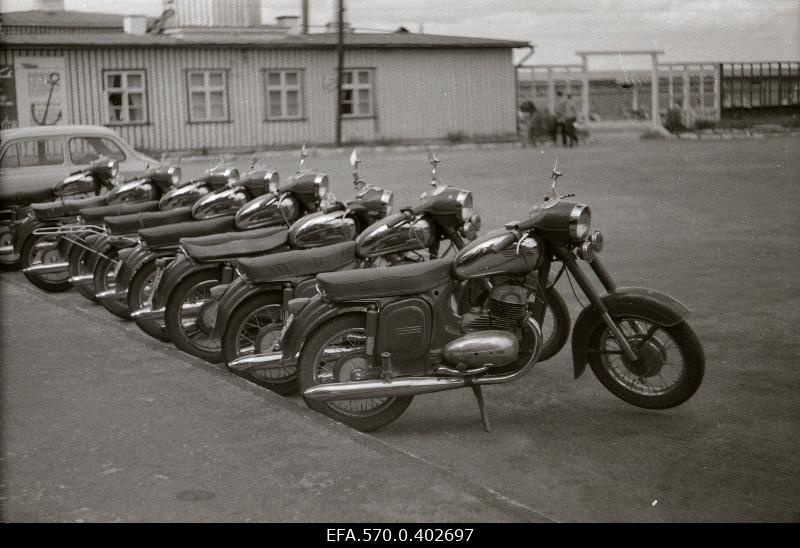 Parked motorcycles on Pirital.
