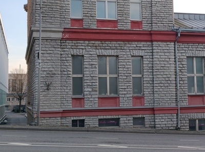 Tselluloosi ja Paberikombinaadi hoone osa, kus keldrikorrusel asus ühiselamu, 1950.a. rephoto