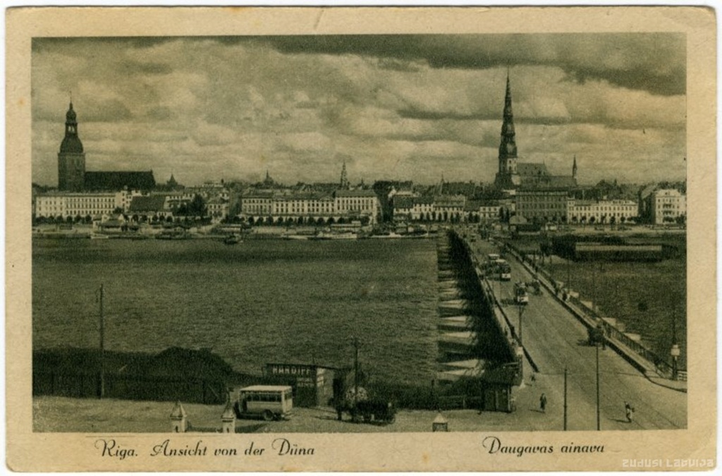 Riga. Old panorama. Pontontilts