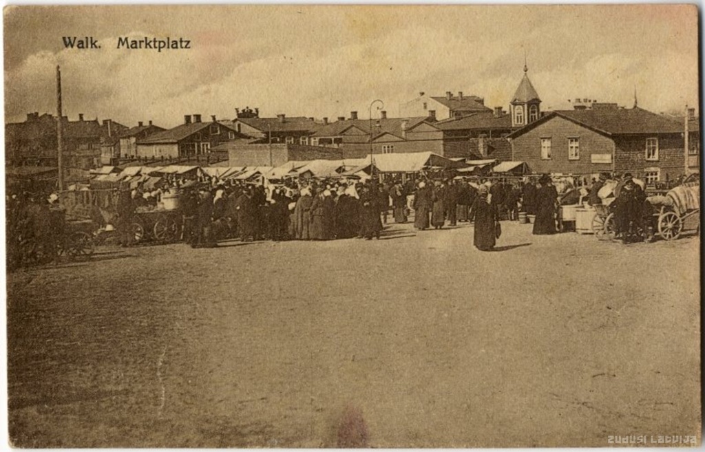 Valka. Market area