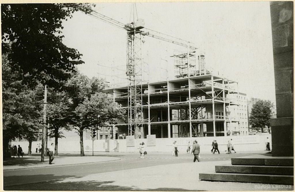 Riga. Construction of the hotel "Latvija"
