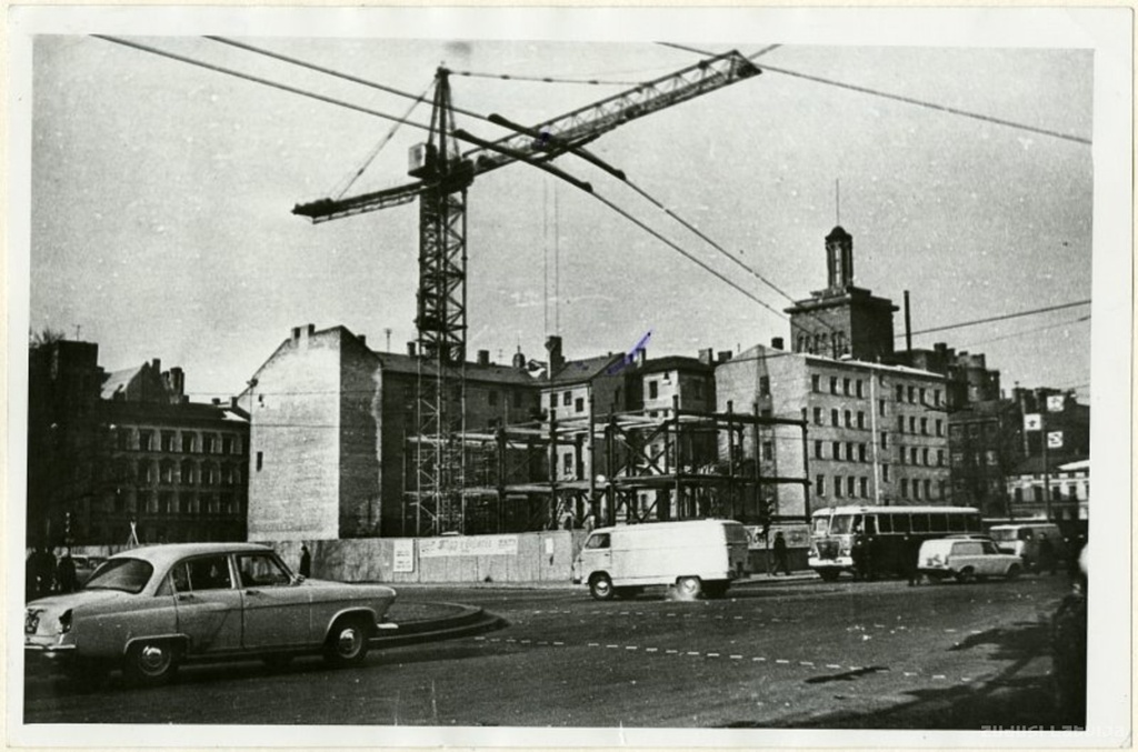 Riga. Construction of the hotel "Latvija"
