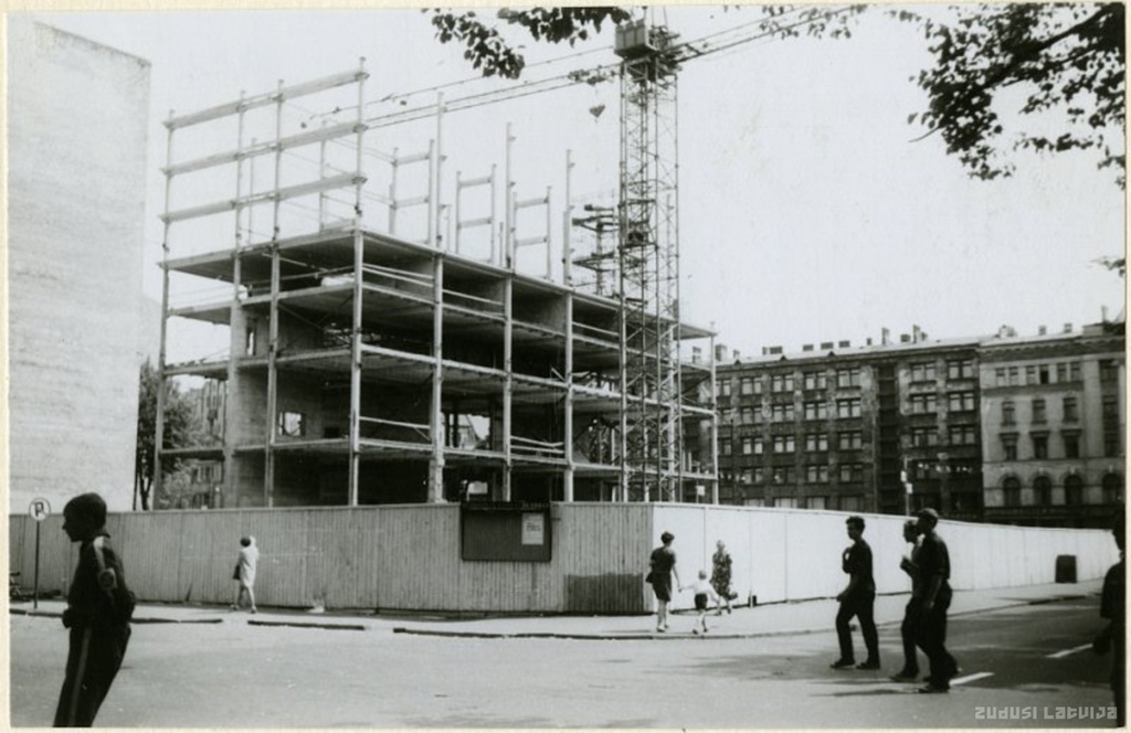 Riga. Construction of the hotel "Latvija"