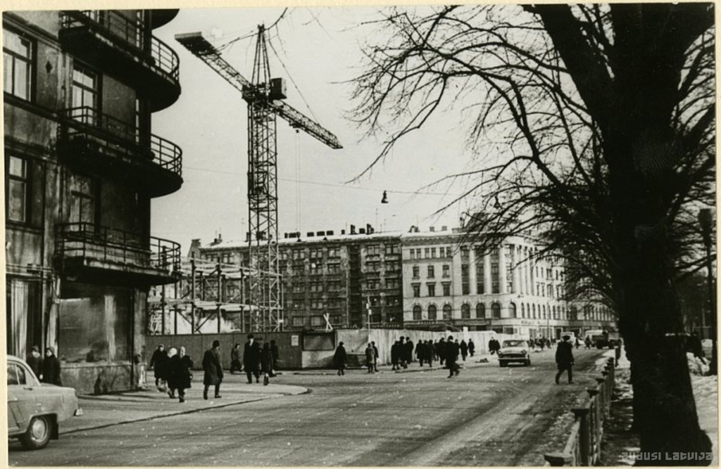Riga. Construction of the hotel "Latvija"