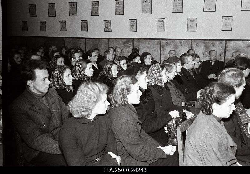 Leather and Footwear Combination Workers at a meeting dedicated to the NLKP XX Congress.