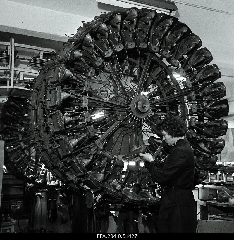 Carousel-type press The Communion in the Production Contents of Leather and Footwear.