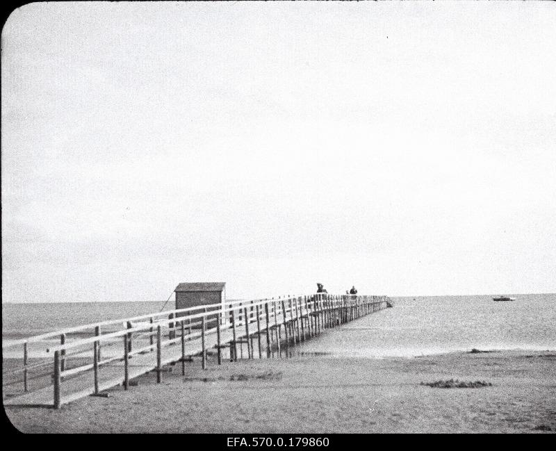 Pedestrian bridge in the sea.