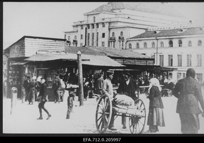 View of the marketplace at the Estonia Theatre.  similar photo