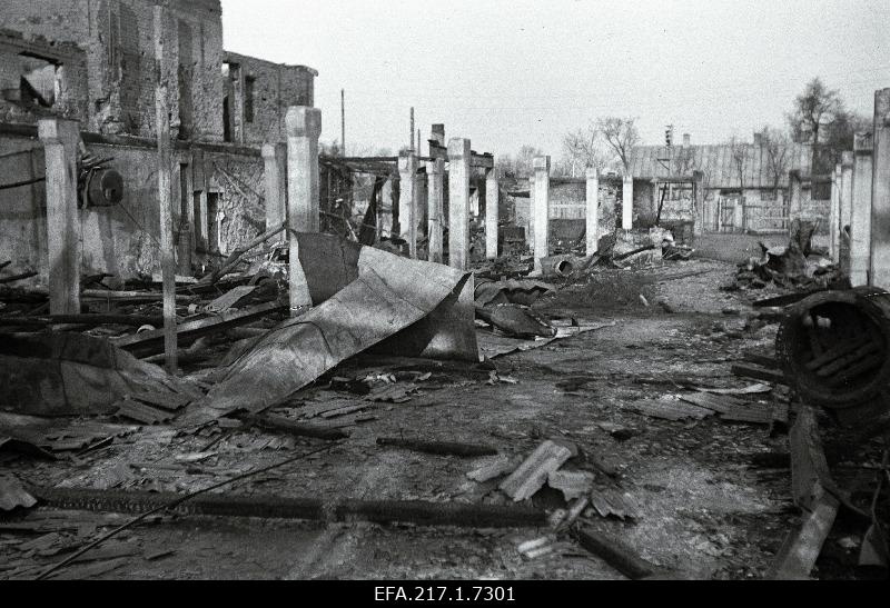 Internal view of the a/s Martin Seiler machine factory destroyed.