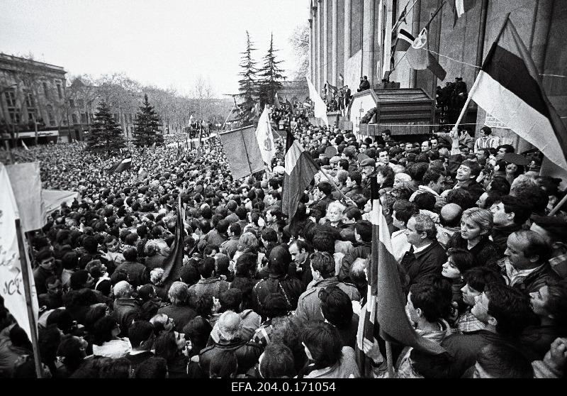In Tbilisi, following the adoption of the Declaration of Independence in the Supreme Council of Georgia.