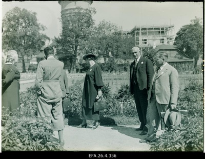 A group of guests of Tallinn Women's School in the school garden.  similar photo