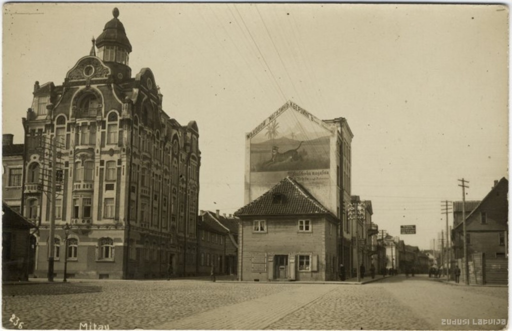 Mitau, Jelgava. Building in the Market Square