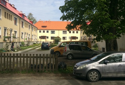 Tallinn, a building complex on the Ristiku Street. rephoto